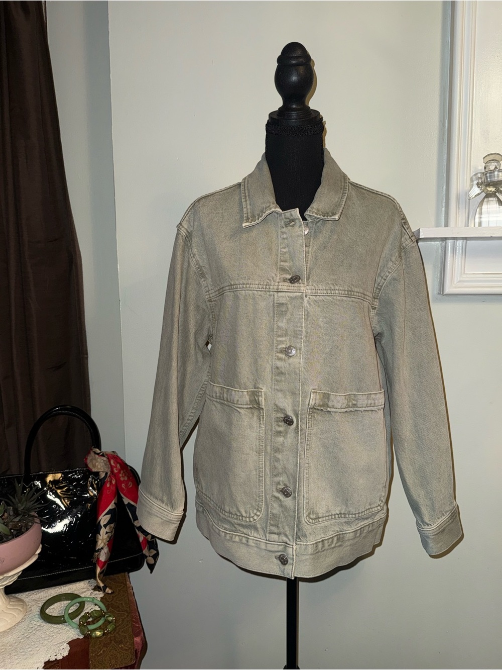 Madewell Light Sage Jean Farmer Jacket – Button-Front Utility Style